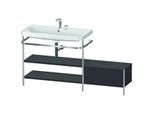 Duravit Happy D.2 Plus Möbelwaschtisch-Kombination HP4853E8080 160 x 49 cm, 2 Hahnlöcher, graphit supermatt, mit Metallkonsole