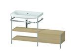 Duravit Happy D.2 Plus Möbelwaschtisch-Kombination HP4852N7171 140 x 49 cm, ohne Hahnloch, mediterrane Eiche, mit Metallkonsole