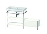 Duravit Happy D.2 Plus Möbelwaschtisch-Kombination HP4852N3636 140 x 49 cm, ohne Hahnloch, weiß seidenmatt, mit Metallkonsole