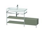 Duravit Happy D.2 Plus Möbelwaschtisch-Kombination HP4853O9292 160 x 49 cm, 1 Hahnloch, steingrau seidenmatt, mit Metallkonsole