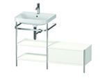 Duravit Happy D.2 Plus Möbelwaschtisch-Kombination HP4850O3636 120 x 49 cm, 1 Hahnloch, weiß seidenmatt, mit Metallkonsole