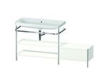 Duravit Happy D.2 Plus Möbelwaschtisch-Kombination HP4853N3636 160 x 49 cm, ohne Hahnloch, weiß seidenmatt, mit Metallkonsole