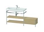 Duravit Happy D.2 Plus Möbelwaschtisch-Kombination HP4853E7171 160 x 49 cm, 2 Hahnlöcher, mediterrane Eiche, mit Metallkonsole
