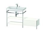 Duravit Happy D.2 Plus Möbelwaschtisch-Kombination HP4852E3636 140 x 49 cm, 2 Hahnlöcher, weiß seidenmatt, mit Metallkonsole