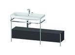 Duravit Happy D.2 Plus Möbelwaschtisch-Kombination HP4863E8080 160x49cm, mit Metallkonsole, 2 Hahnlöcher, graphit supermatt
