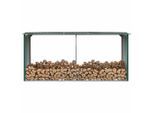 vidaXL Brennholzlager Verzinkter Stahl 330 x 92 x 153 cm Grün
