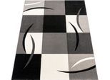 Teppich PACO HOME "Diamond 665", schwarz (schwarz, weiß), B:80cm H:17mm L:300cm, Polypropylen (PP), Teppiche, Teppich, Karo Muster, 3D-Design, auch als Läufer, Wohnzimmer, Schlafzimmer