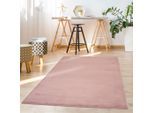 Hochflor-Teppich CARPET CITY "TOPIA 400", pink, B:80cm H:21mm L:150cm, Polyester, Teppiche, Hochflor-Teppich, Kunstfell-Teppich mit Kaninchenfell-Optik, Haptik, Schlafzimmer