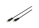 DIGITUS Premium Highspeed - HDMI-Kabel mit Ethernet - HDMI männlich zu HDMI männlich - 10 m - Doppelisolierung - Schwarz - 4K Unterstützung, HAOC-Kabel (Hybrid Active Optical Cable)