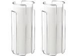 Toiletten-Ersatzrollenhalter WENKO, silber (silberfarben), B:13,5cm H:32cm L:14cm, Stahl, Toilettenpapierhalter