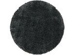 Hochflor-Teppich AYYILDIZ TEPPICHE "FLUFFY 3500", grau, H:50mm Ø:160cm, Polypropylen (PP), Teppiche, Langflor, Shaggy, uni, robust, auch rechteckig erhältlich, Wohnzimmer