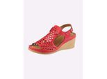 Sandale GEMINI, Damen, Gr. 42, rot, Glattleder, Schuhe Sandale
