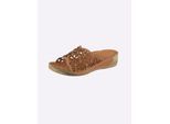 Pantolette ANDREA CONTI, Damen, Gr. 37, cognac, Glattleder, Schuhe Pantolette