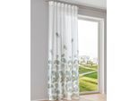 Gardine HEINE HOME Gr. 1, salbei, weiß, B:135cm H:145cm, Polyester, Gardinen, Gardine