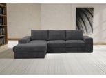 Ecksofa WERK2 "Rozzana Design Ecksofa mit hohem Komfort, zeitlos & elegant, L-Form", grau (anthrazit), B:280cm H:86cm T:190cm, 90% Polyester, 10% Nylon, Sofas, Ecksofa, in kuschelweichen Trendstoffen Cord, Breitcord und Plüsch