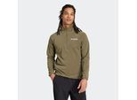 Fleecepullover ADIDAS TERREX "MT ESS HZ FL", Herren, Gr. 3XL, grün (olive strata), Obermaterial: 100% Polyester, Sweatshirts Fleecepullover