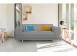 2-Sitzer OTTO HOME "Maroon", grau (hellgrau), B:200cm H:82cm T:96cm, Struktur grob ( 100% POLYPROPYLEN;Struktur fein ( 100% Polyester);Struktur (100% Polyester), Sofas, Polstermöbel 2-Sitzer-Sofa, in skandinavischem Design, mit losen Kissen