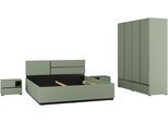 Schlafzimmer-Set OTTO HOME "Cross, moderne, grifflose Optik, FSC-zertifiziert", grün (salbei), 4trg. Schrank + ohne Matratze, B/H: 180cm x 200cm, 4trg. Schrank, Schlafzimmermöbel-Sets, Komplettschlafzimmer-Set
