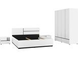 Schlafzimmer-Set OTTO HOME "Cross, moderne, grifflose Optik, FSC-zertifiziert", weiß, 4trg. Schrank + ohne Matratze, B/H: 180cm x 200cm, 4trg. Schrank, Schlafzimmermöbel-Sets, Komplettschlafzimmer-Set