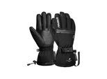 Skihandschuhe REUSCH "Lando R-TEX XT", Damen, Gr. 10, schwarz, silberfarben, 80% Polyester, 10% Lederimitat, unifarben, Handschuhe, mit wasserdichter, atmungsaktiver Funktion