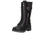 Schnürstiefel MUSTANG SHOES "Mustang Shoes Stiefel Lederimitat", Damen, Gr. 39, schwarz, Lederimitat, Schuhe Schnürstiefel