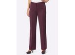 Bügelfaltenhose LADY, Damen, Gr. 24, Kurzgrößen, rot (burgund), 64% Polyester, 34% Viskose, 2% Elasthan, unifarben, lang, Hosen
