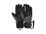 Skihandschuhe REUSCH "Booster GORE-TEX", Damen, Gr. 10, schwarz (schwarz, grau), 70% Polyester, 27% Lederimitat, 3% Elasthan, unifarben, Handschuhe, mit wasserdichter, atmungsaktiver Funktion