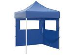 vidaXL Profi-Partyzelt Faltbar mit 2 Seitenwänden 2×2m Stahl Blau
