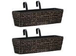 vidaXL Blumenkasten 2 Stk. Wasserhyazinthe Braun