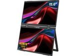 Dualer tragbarer Monitor 15,6" (32403), LED-Monitor 39.6 cm (15.6 Zoll), schwarz, 2x FullHD, IPS, USB-C, Mini-HDMI, Lautsprecher