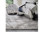 Hochflor-Teppich HANSE HOME "Olaf", grau (hellgrau), B:80cm H:38mm L:150cm, Polyester, Teppiche, Hochflor-Teppich, Langflor, Shaggy, einfarbig, flauschig, weich, glänzend, modern, uni