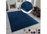 Hochflor-Teppich MY HOME "Shaggy 30" Gr. 5, blau, B:200cm H:30mm L:200cm, Kunstfaser, Teppiche, Hochflor-Teppich, Teppich, Uni Farben, besonders weich und kuschelig, Kundenliebling