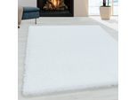 Hochflor-Teppich AYYILDIZ TEPPICHE "SYDNEY 3000", weiß, B:240cm H:30mm L:340cm, Polypropylen (PP), Teppiche, Shaggy, Langflor, uni, auch in rund, Wohnzimmer