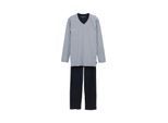 TOM TAILOR Herren Pyjama-Set aus Baumwolle, blau, Gestreift, Gr. 50/M
