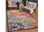 Teppich SANAT "Floral 2 Outdoor", bunt (multi), B:200cm H:6mm L:290cm, Kunstfaser, Teppiche, Teppich, In- und Outdoor geeignet, Blumen, Balkon, Terrasse, Aussenbereich