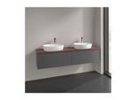 Villeroy und Boch Antao Waschtisch-Unterschrank K39052GK 2 Auszüge, 1600 x 360 x 500 mm, Front ohne Struktur, Anthracite Matt Lacquer / Warm Walnut