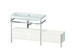 Duravit Happy D.2 Plus Möbelwaschtisch-Kombination HP4863N2222 160x49cm, mit Metallkonsole, ohne Hahnloch, weiß hochglanz