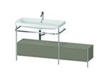 Duravit Happy D.2 Plus Möbelwaschtisch-Kombination HP4863O9292 160x49cm, mit Metallkonsole, 1 Hahnloch, steingrau seidenmatt