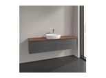 Villeroy und Boch Antao Waschtisch-Unterschrank K25112GK 4 Auszüge, 1600 x 360 x 500 mm, Front mit Struktur, Anthracite Matt Lacquer / Warm Walnut