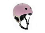 Scoot and Ride Kinderhelm, Rosa, Hellgrau, Kunststoff, Textil, Gr. Xxs-S, RoHS, Magnetverschluss, sehr leicht, stabil, mit LED-Licht, Kinnpolster, Freizeit & Co, Sport & Fitness, Fahrräder, Kinderhelme