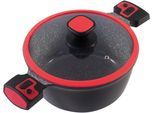 Kochtopf KING "Click-Grip", schwarz (schwarz, rot), Ø:28cm, Töpfe, Kochtopf, Induktion, abnehmbare Griffe, 6,1 Liter