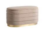 Mid.you Hocker, Camel, Metall, Textil, oval, 80x42x42 cm, Stauraum, Wohnzimmer, Hocker, Sitzhocker