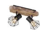 Globo Strahler Priska, Natur, Schwarz, Metall, Kunststoff, 12x23x38.5 cm, verstellbare Spotlights, Lampen & Leuchten, Innenbeleuchtung, Spots & Strahler, Deckenspots