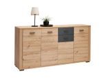 Xora Sideboard, Anthrazit, Eiche Artisan, Kunststoff, 5 Fächer, 1 Schublade(n) Schubladen, 178.6x88.7x38 cm, Typenauswahl, Beimöbel erhältlich, stehend, Wohnzimmer, Kommoden & Sideboards, Sideboards