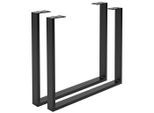 Valdera Tischgestell, Schwarz, Metall, 2-teilig, Flachrohr, U-Form, 7.5x72x78 cm, Esszimmer, Tische, Esstische, Tischsysteme, Tischgestell