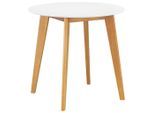 Livetastic Esstisch, Weiß, Holz, Kautschukholz, massiv, rund, 80x76x80 cm, Esszimmer, Tische, Esstische, Esstische rund