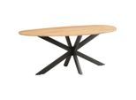 Mid.you Esstisch, Schwarz, Akazie, Holz, Metall, Akazie, massiv, oval, Sternfuß, 100x76x200 cm, Fsc, Esszimmer, Tische, Esstische, Esstische oval