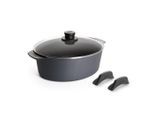 Woll Bräter Diamond Lite, Schwarz, Metall, 6 L, oval, 31x26x11 cm, backofengeeignet,backofengeeignet, kratzfest, antihaftbeschichtet, Kochen, Töpfe, Bräter