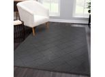 Hochflor-Teppich CARPET CITY "Moment", grau (anthrazit), B:200cm H:31mm L:290cm, Polyester, Teppiche, Hochflor-Teppich, besonders weich, Kaninchen Fell Haptik, 3D-Effekt, Rauten, Wohnzimmer