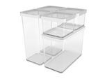Vorratsdose ROTHO "Set Premium 5 tlg. LOFT", weiss (transparent, weiß), Lebensmittelaufbewahrungsbehälter, Vorratsdose